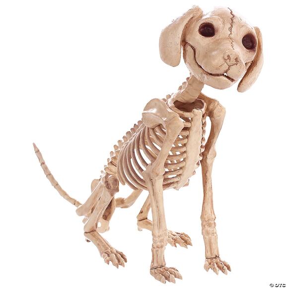8" SITTING PUPPY DOG SKELETON SPOOKY BONEZ DEAD ANIMAL PROP DECORATION NEW - Picture 6 of 6